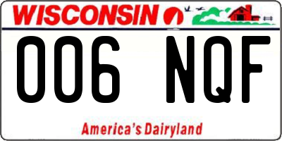 WI license plate 006NQF