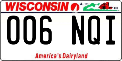 WI license plate 006NQI