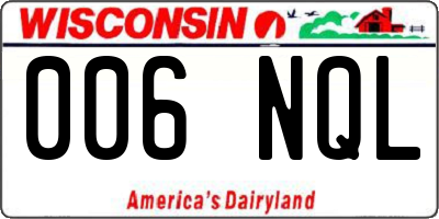 WI license plate 006NQL