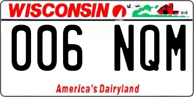 WI license plate 006NQM
