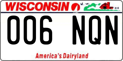 WI license plate 006NQN