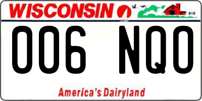 WI license plate 006NQO