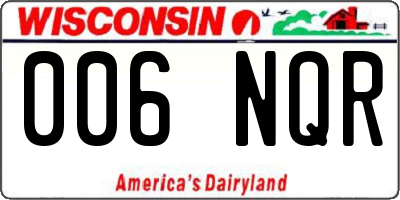 WI license plate 006NQR
