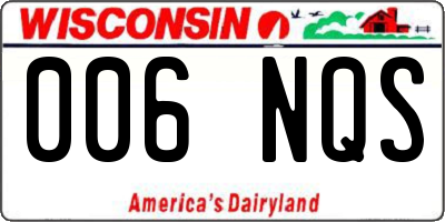 WI license plate 006NQS