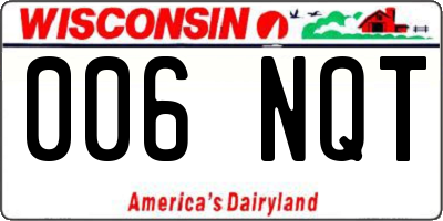 WI license plate 006NQT