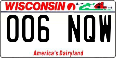 WI license plate 006NQW