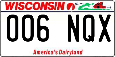 WI license plate 006NQX