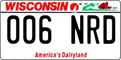 WI license plate 006NRD