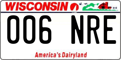 WI license plate 006NRE