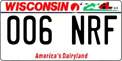 WI license plate 006NRF