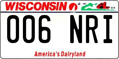 WI license plate 006NRI