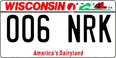 WI license plate 006NRK