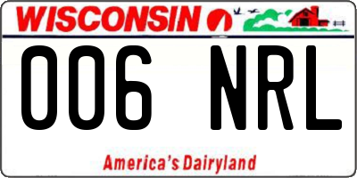 WI license plate 006NRL