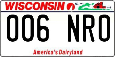 WI license plate 006NRO