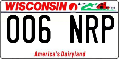 WI license plate 006NRP