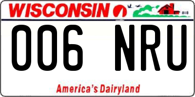 WI license plate 006NRU