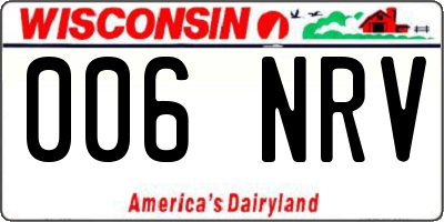 WI license plate 006NRV