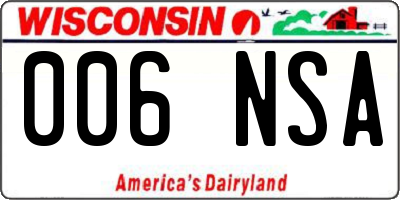 WI license plate 006NSA