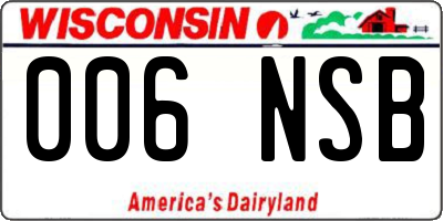 WI license plate 006NSB