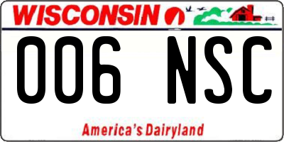 WI license plate 006NSC