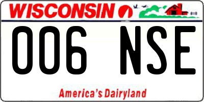 WI license plate 006NSE