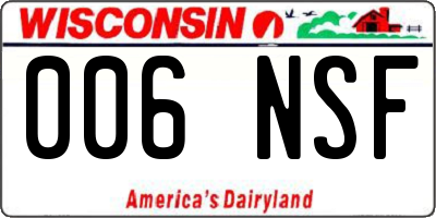 WI license plate 006NSF
