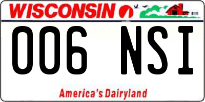WI license plate 006NSI