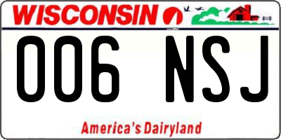 WI license plate 006NSJ