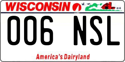WI license plate 006NSL