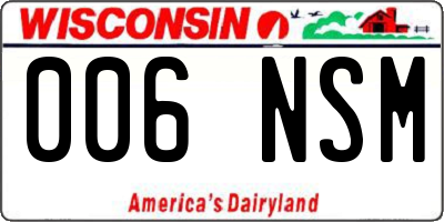 WI license plate 006NSM