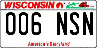 WI license plate 006NSN