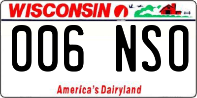WI license plate 006NSO