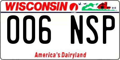 WI license plate 006NSP
