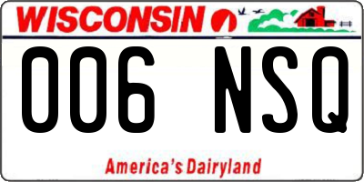 WI license plate 006NSQ