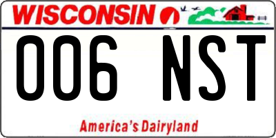 WI license plate 006NST