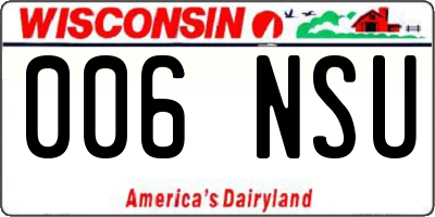 WI license plate 006NSU