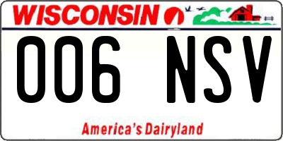 WI license plate 006NSV