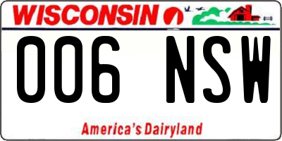 WI license plate 006NSW