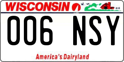 WI license plate 006NSY