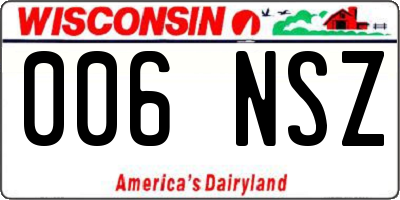 WI license plate 006NSZ