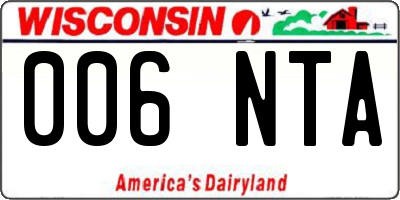 WI license plate 006NTA