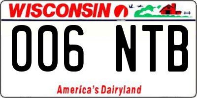 WI license plate 006NTB