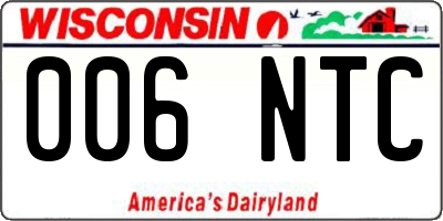 WI license plate 006NTC