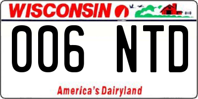WI license plate 006NTD
