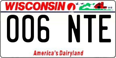 WI license plate 006NTE