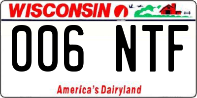 WI license plate 006NTF