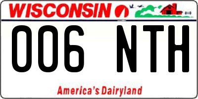 WI license plate 006NTH