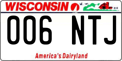 WI license plate 006NTJ