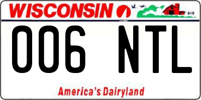 WI license plate 006NTL