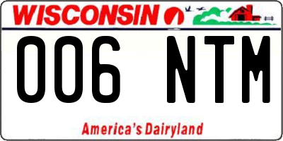 WI license plate 006NTM